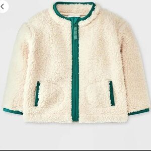 Cat & Jack Cream and Green Puffer Jacket NEWBORN, 0/3 Months, 3/6 Months